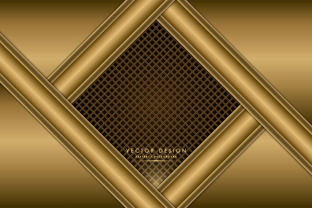  Luxury background of gold with golden lines vector illustration - Vector, Image