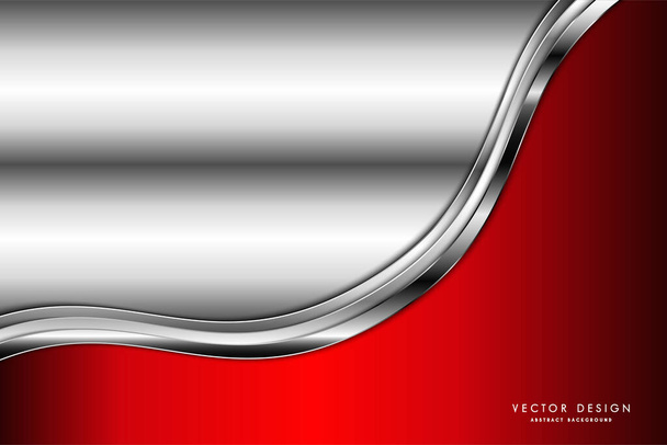  Abstract background metallic of red and silver vector illustration - Vector, Image