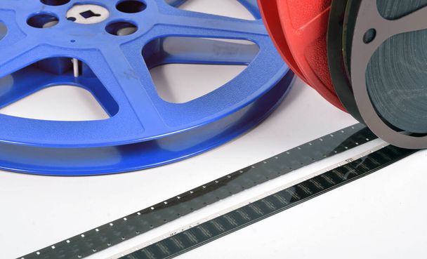 16mm movie files with films reels . - Photo, Image