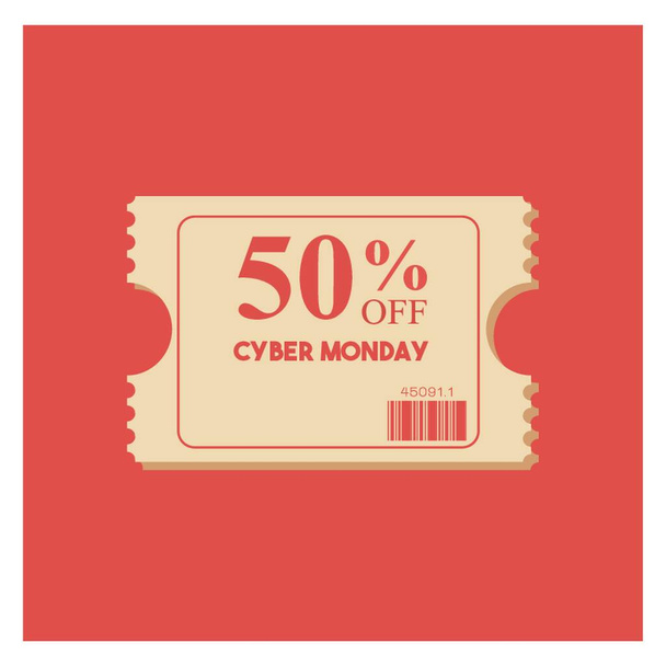cyber monday sale coupon - Vector, imagen