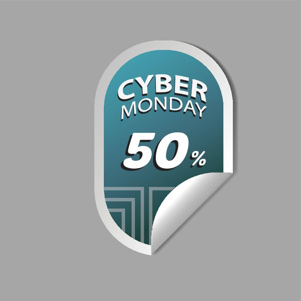 cyber monday sale sticker - Vector, afbeelding