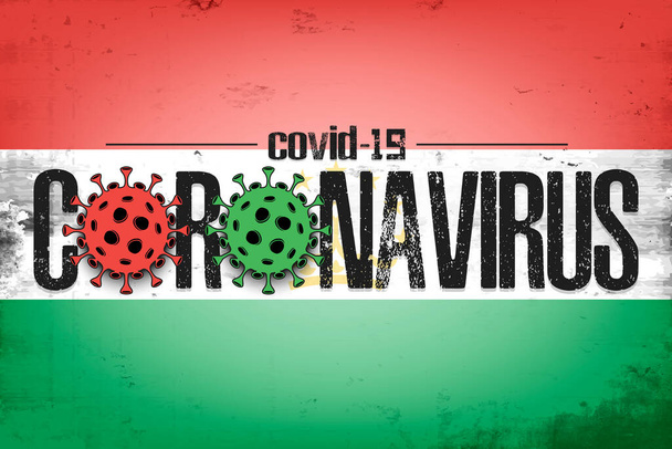 Flag of Tajikistan with coronavirus covid-19 - Vektor, obrázek