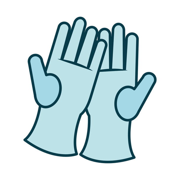 gants de nettoyage icône, ligne et style de remplissage - Vecteur, image