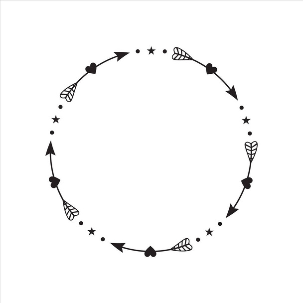 Flèche de cercle, illustration vectorielle de cadre de monogramme de flèche. - Vecteur, image