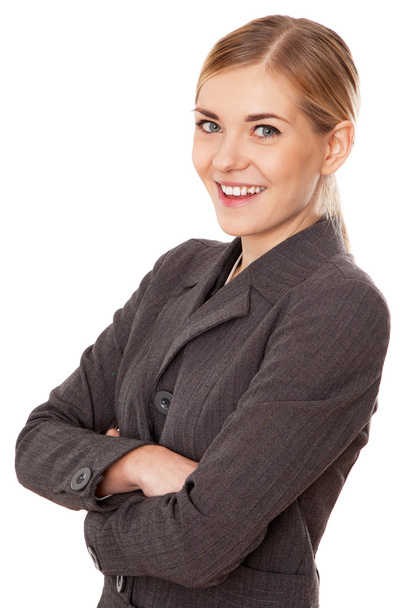Молода бізнес-леді, ізольована на білому тлі
 - Фото, зображення