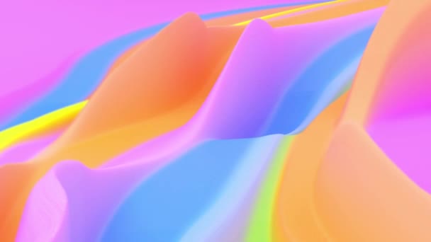 Kleurrijke abstracte vloeistofgolven bewegen digitaal ontwerp. Naadloos lussen. Video animatie - Video