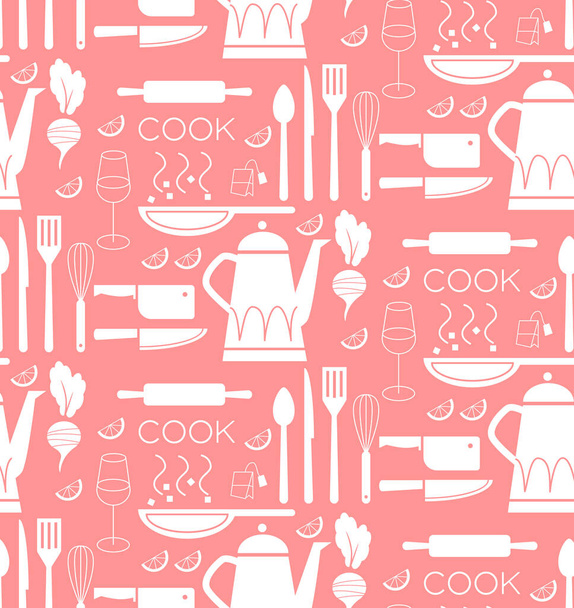 Home kitchen seamless geometric pattern . Kitchen and home decoration series. - Wektor, obraz