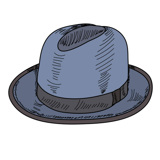ベクトル、隔離された、白い背景、男性用の帽子、頭飾り、グラフィック - ベクター画像