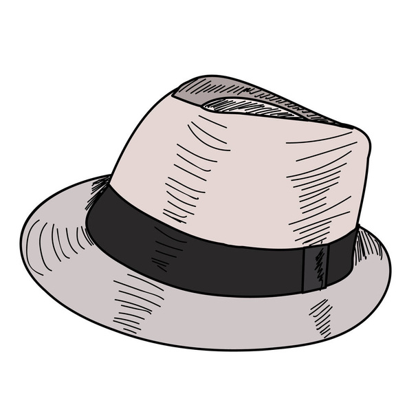 aislado, sobre un fondo blanco, sombrero de hombre
 - Vector, Imagen