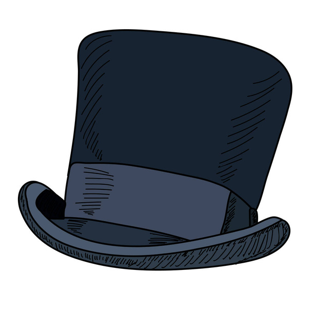 vector, isolated, on a white background, men's hat, top hat - Vector, Image