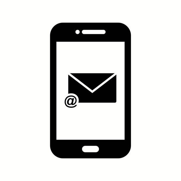 Eşsiz E-posta Uygulama Vektörü Glyph Simgesi - Vektör, Görsel