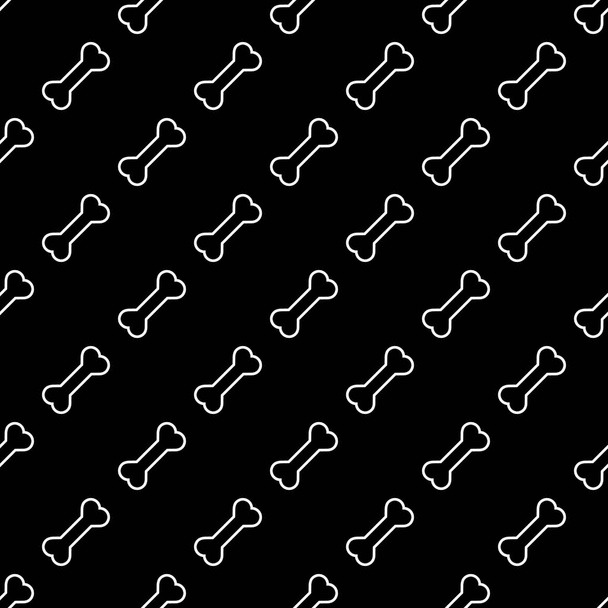黒を基調としたシームレスなボーンパターンホワイト - ベクター画像
