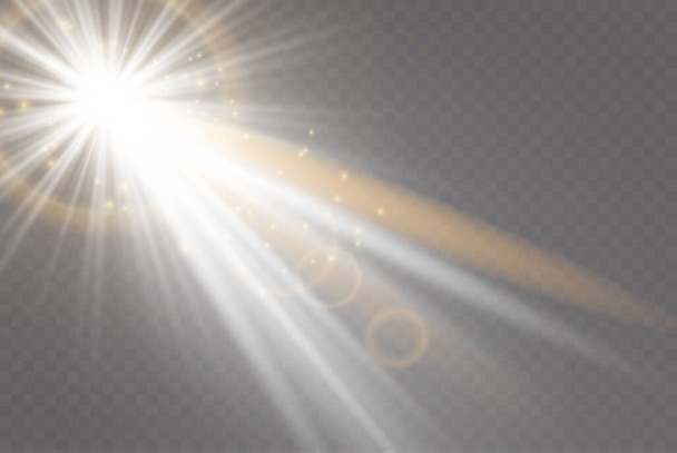 Векторный прозрачный солнечный свет - Вектор,изображение