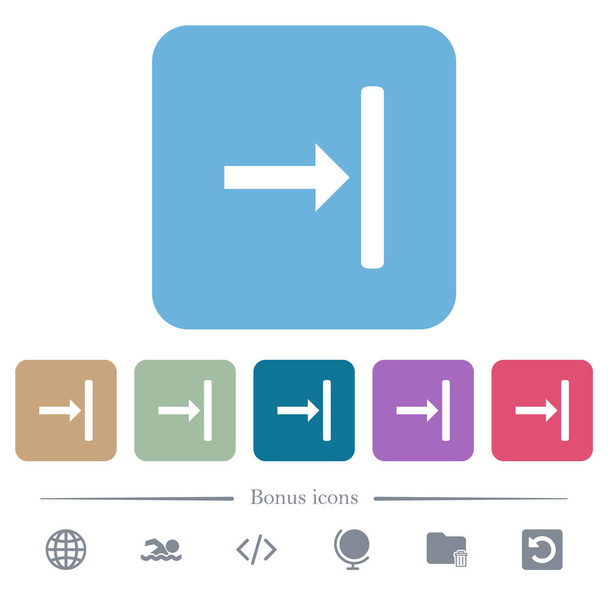 Align to right white flat icons on color rounded square backgrounds. 6 bonus icons included - Vector, Image