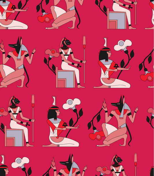Egypt pattern seamless design. Decoration textile and paper series - Vektor, Bild