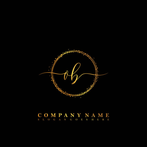 Lettre initiale OB beauté écriture logo vecteur - Vecteur, image