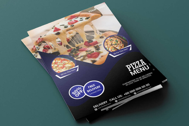  Plantilla de folleto de pizza Diseño
 - Vector, imagen