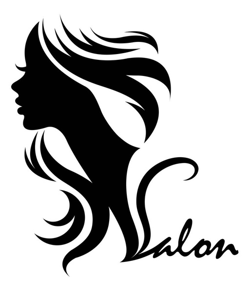 Illustration Vektor von Frauen Silhouette schwarzes Symbol auf weißem Hintergrund - Vektor, Bild