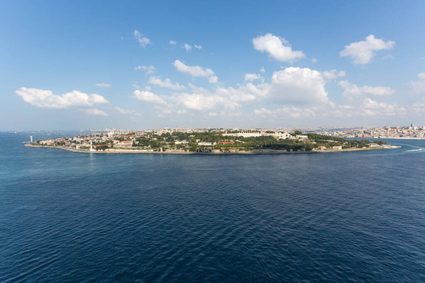 Aerial view from hecliptoer of the islands in the Istanbul, Turkey - Fotoğraf, Görsel