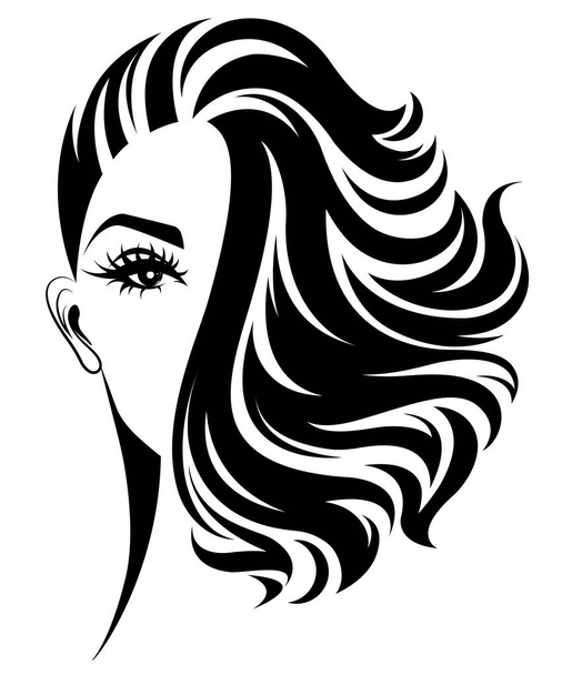 жіноча піктограма стилю короткого волосся, логотип жінок на білому тлі
 - Вектор, зображення