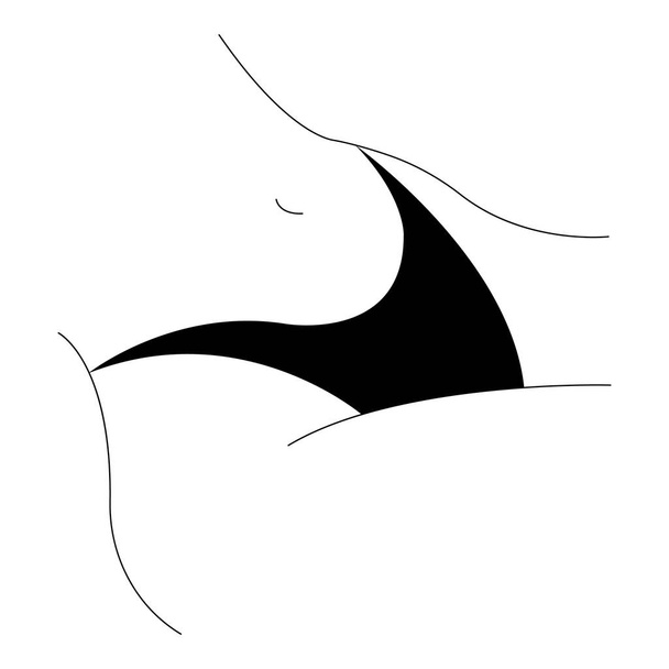 Silhouette of a girl's hips in panties. Minimalism style. Design is suitable for use of decor, paintings, fashion underwear, packaging of panties, tattoos, printing on a t-shirt. Isolated vector - Vector, Image
