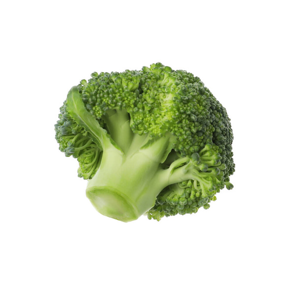Piece of fresh green broccoli isolated on white - Fotoğraf, Görsel