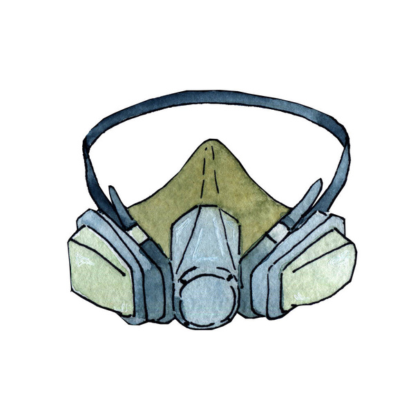 Акварель Ескіз захисної респіраторної маски 300 dpi
 - Фото, зображення
