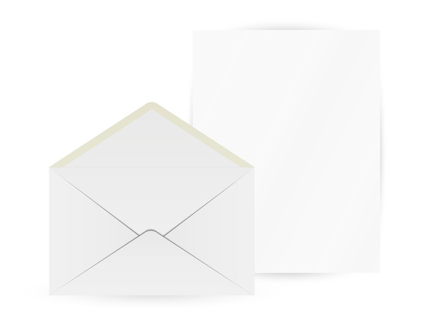 білий конверт і папір
 - Вектор, зображення