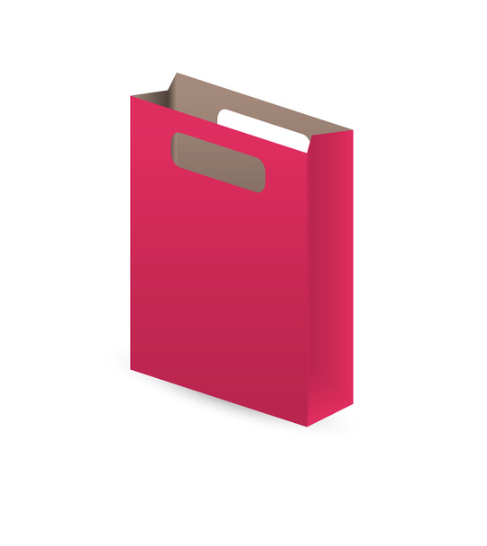 Красный бумажный пакет
 - Вектор,изображение