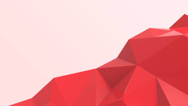 Rote abstrakte moderne Welle Kristall Hintergrund. Polygon, Linie, Dreiecksmusterform für Tapeten. Illustration Low Poly, polygonales Design. futuristisch, Web, Netzwerkkonzept - Foto, Bild