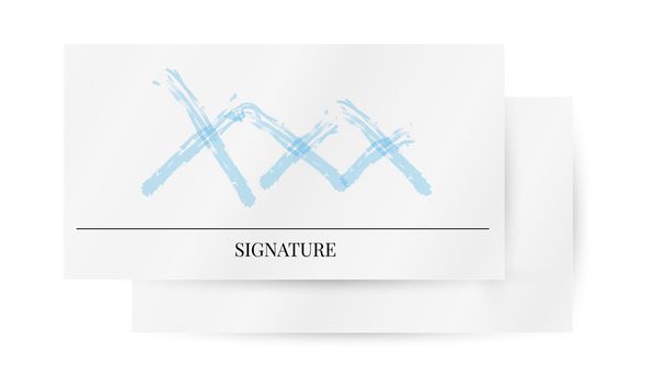 papír s neznámou protíná podpis - Vektor, obrázek