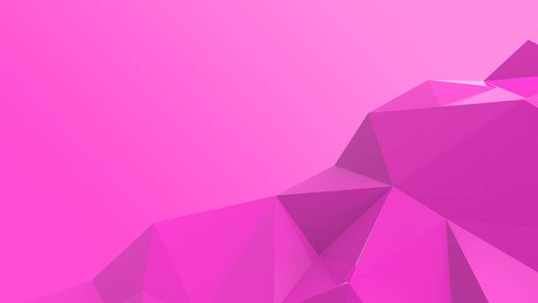 ピンクの抽象的な現代の結晶の背景。壁紙用ポリゴン、ライン、三角形のパターン形状。イラスト低ポリ、多角形のデザイン。未来的なウェブネットワークの概念です - 写真・画像