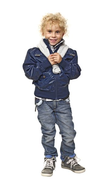 Young little boy on white - Foto, afbeelding