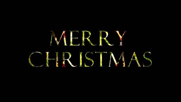 golden beautiful MERRY CHRISTMAS text on black background, luxury - Zdjęcie, obraz