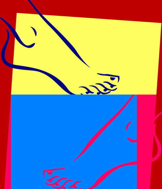 Foot pop art - Vector, Image