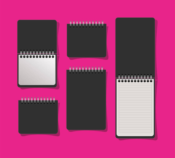 Mockup notebooks set vectoriel design - Vecteur, image