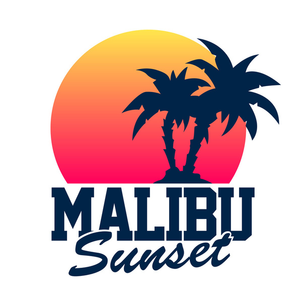 Malibu Sunset - Vector, Image