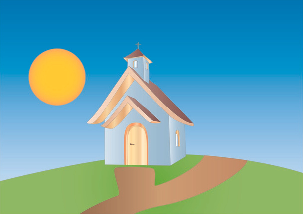 Little chapel ( background on separate layer ) - Vector, Image