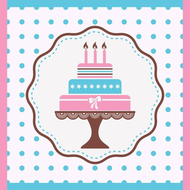 pastel de cumpleaños - Vector, Imagen