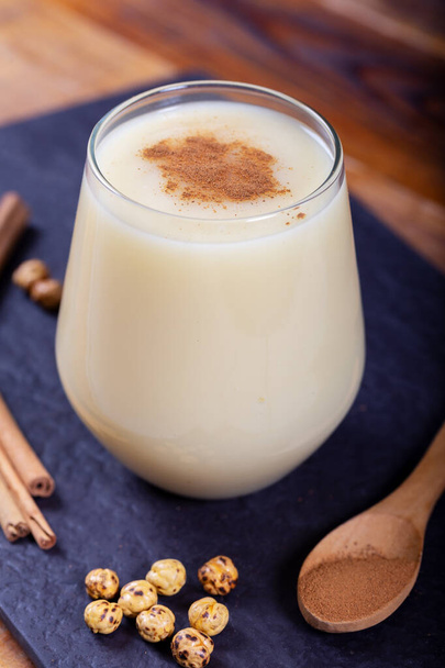 Boza or Bosa, traditional Turkish drink with roasted chickpea and cinnamon - Photo, Image
