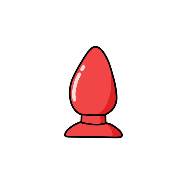 anal plug juguete sexual garabato icono, vector de ilustración - Vector, Imagen