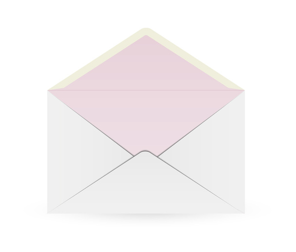 white envelope with red inner part - Вектор,изображение