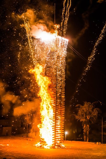 Brasilian perinteisen festivaalin tulipalon polttaminen kesäkuussa ", Festa Junina" - Valokuva, kuva