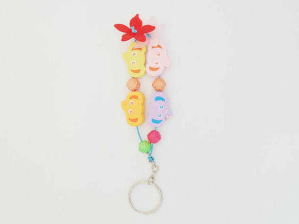 Cute full-color key chain with white background - Photo, Image