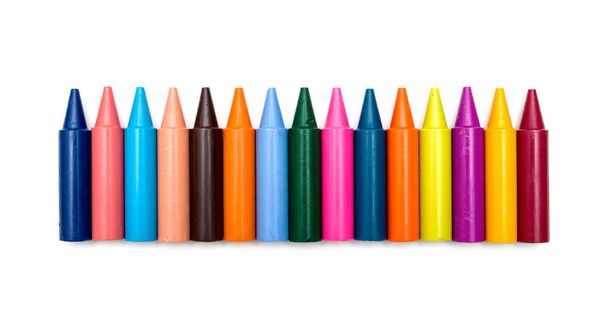 Wax crayons on white background - Photo, Image