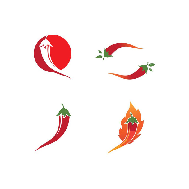 Chili ilustración logo vector plantilla - Vector, Imagen