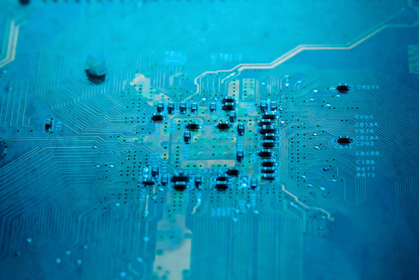 Electronics Circuit board background , close-up photo. - Photo, Image