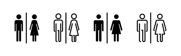 Conjunto de iconos de baño. Señal de baño. Hombre y mujer vector signo de baño. Hombre y mujer ico
 - Vector, imagen