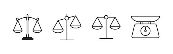 Набор значков весов. Значок масштаба закона. Значок вектора шкал. Justic
 - Вектор,изображение