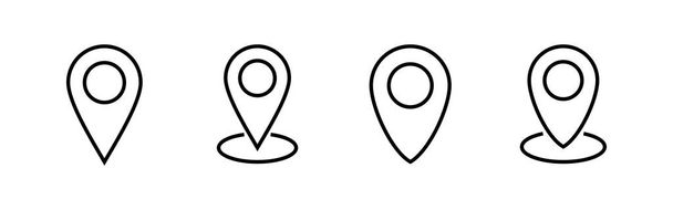 Set di icone ad ardiglione. Icona della posizione. Mappa icona puntatore. Punto. Localizzatore. Addres - Vettoriali, immagini